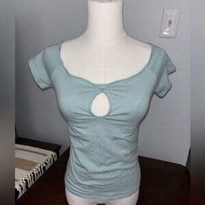 Light Blue Keyhole Top